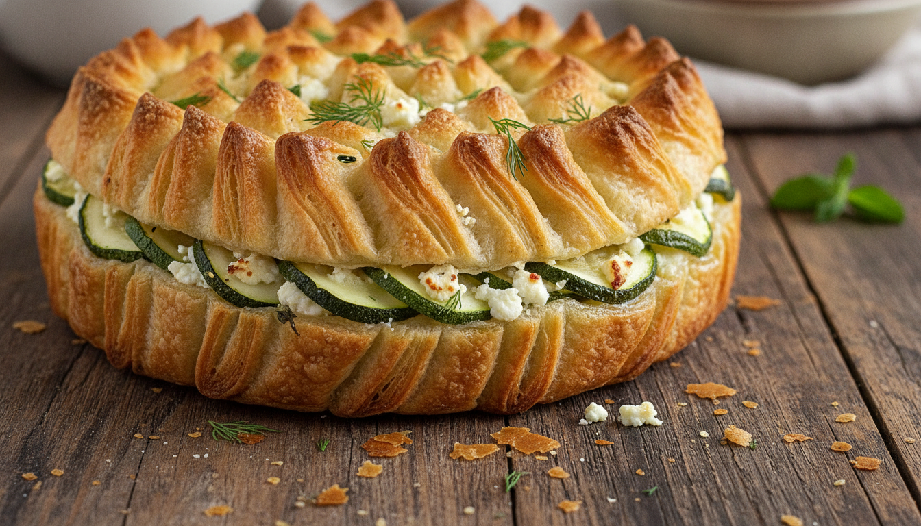 découvrez le crinkle cake courgette-feta, un faux feuilleté savoureux et facile à réaliser, parfait pour éblouir vos buffets sans besoin de technique complexe.