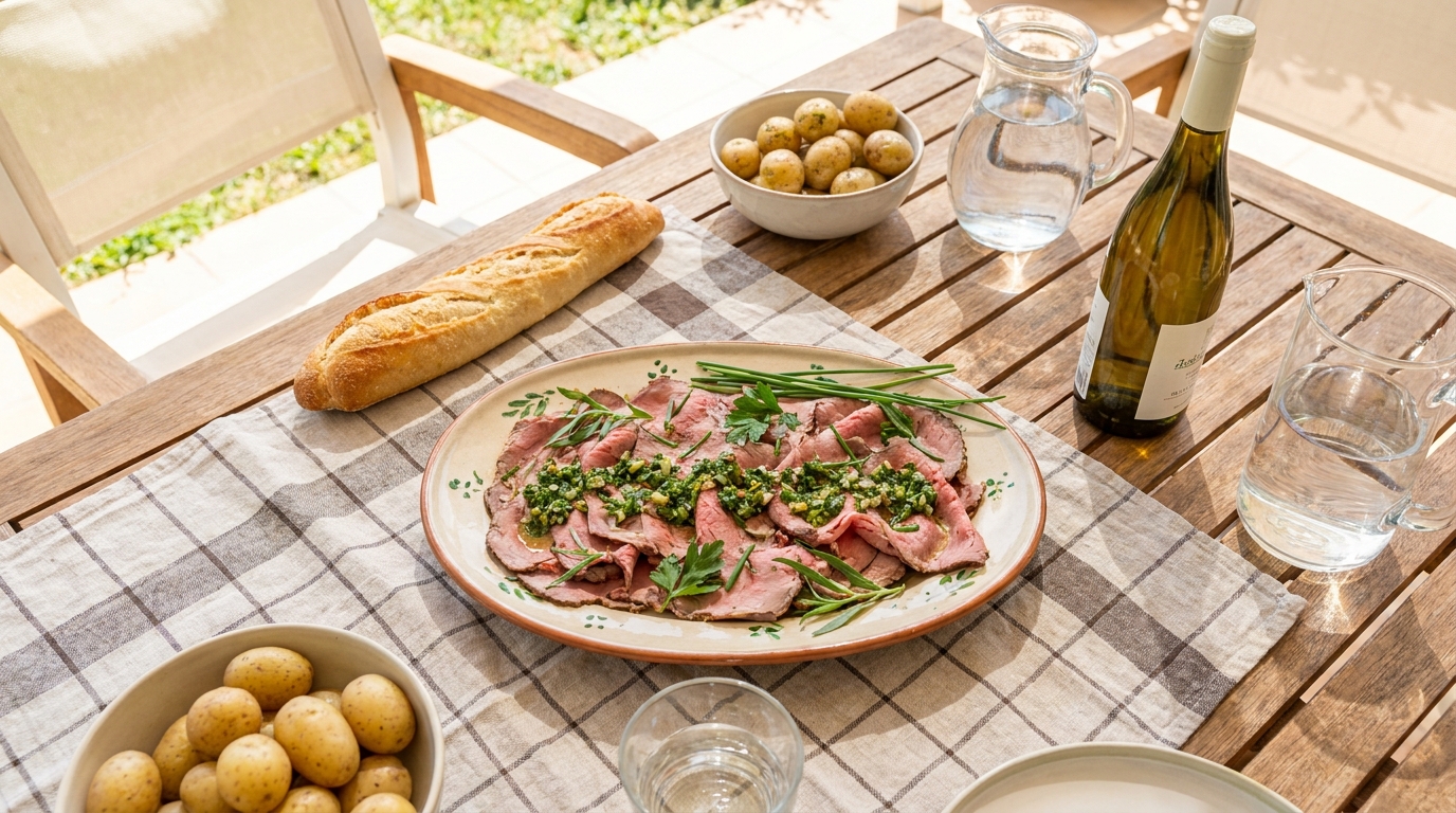 découvrez le secret ancestral pour un rôti de bœuf froid savoureux, parfait pour vos déjeuners d'été en terrasse, alliant tradition et fraîcheur.