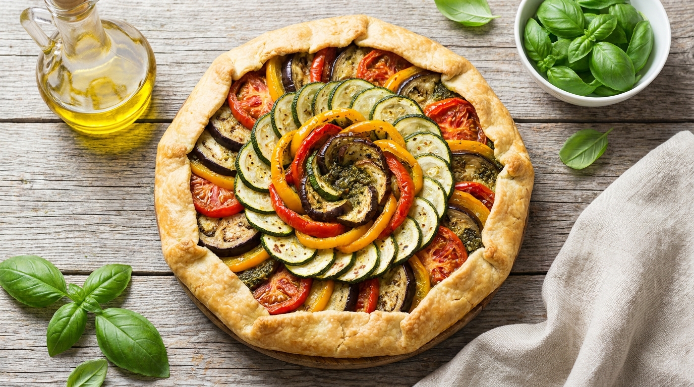 découvrez ma tarte aux légumes du soleil avec une surprise gourmande au fond, un régal qui a conquis mes invités au point qu'ils en redemandent !