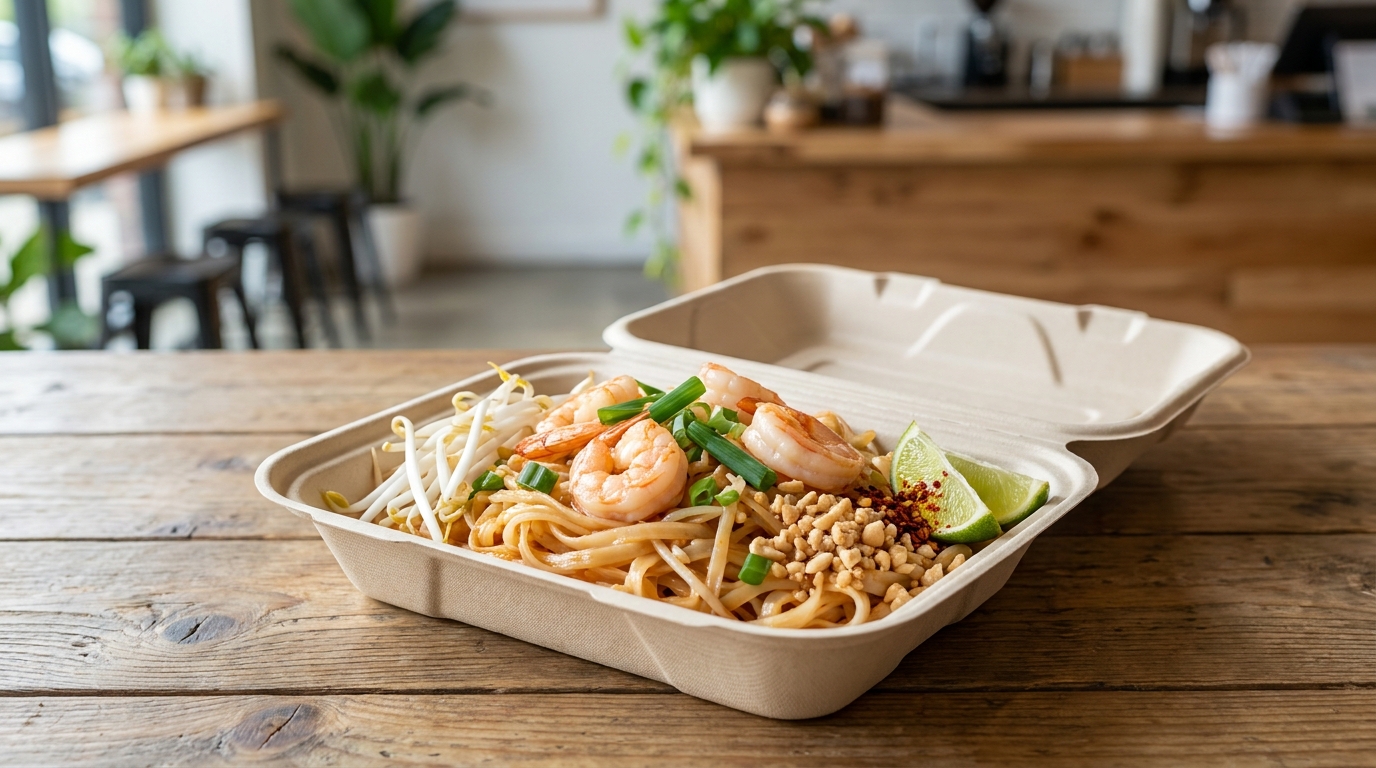 découvrez notre recette légère de pad thaï aux crevettes, parfaite pour un repas savoureux et rapide à emporter. alliez fraîcheur et simplicité à chaque bouchée !