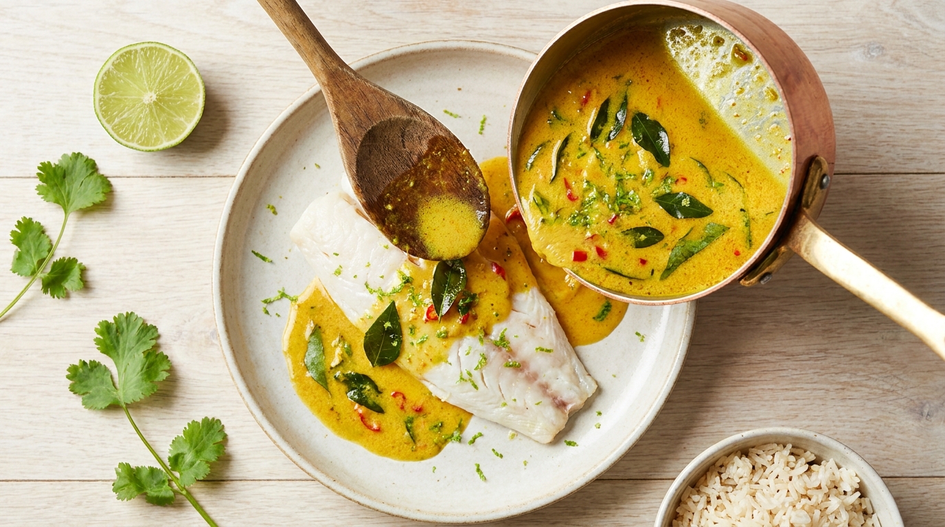 découvrez une recette savoureuse et légère de sauce curry, parfaite pour sublimer vos plats de poisson avec finesse et gourmandise.