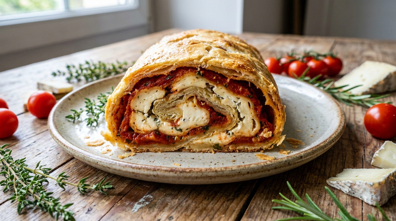 découvrez notre recette savoureuse de roulé gourmand à la tomate et tomme de chèvre, un délice facile à préparer pour régaler vos papilles.
