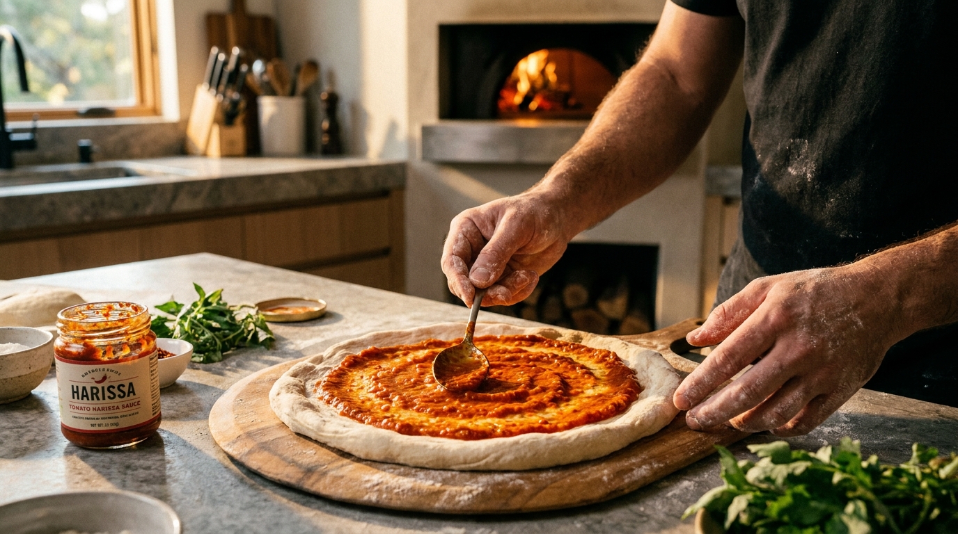 découvrez une pizza unique alliant la richesse épicée des merguez à la douceur savoureuse du fromage bleu, pour une expérience orientale audacieuse et gourmande.