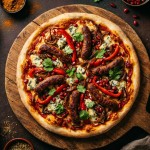 découvrez une fusion audacieuse avec notre pizza orientale garnie de merguez épicées et de fromage bleu fondant, pour une explosion de saveurs inédites.