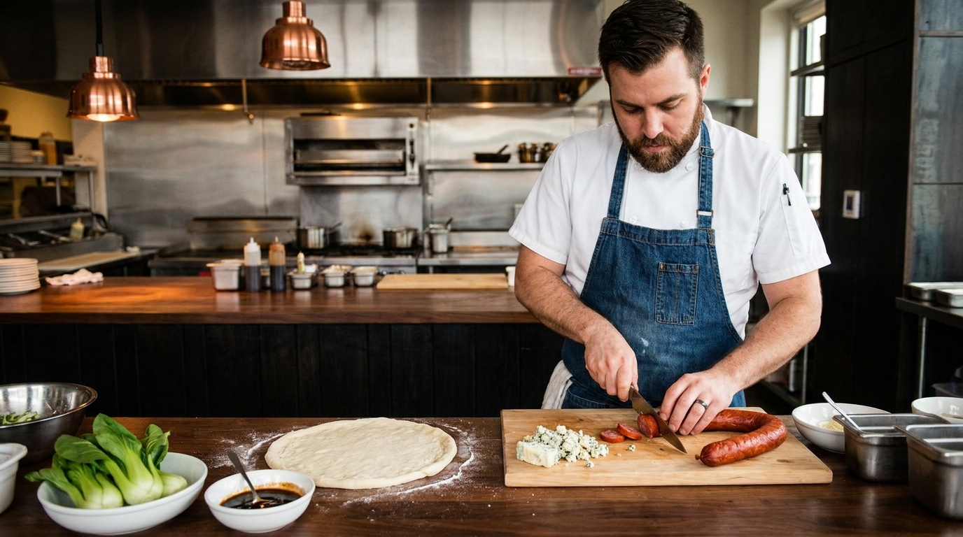 découvrez une pizza orientale audacieuse alliant la saveur épicée des merguez à la richesse du fromage bleu pour un voyage gustatif inédit.