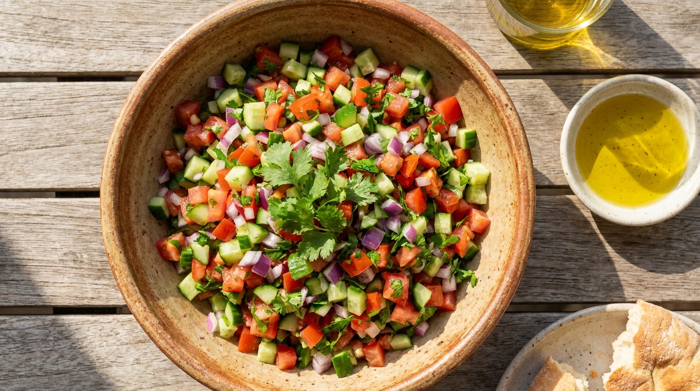 découvrez le secret de grand-mère pour préparer une salade marocaine savoureuse qui reste fraîche toute une journée d’été, parfaite pour vos repas ensoleillés.