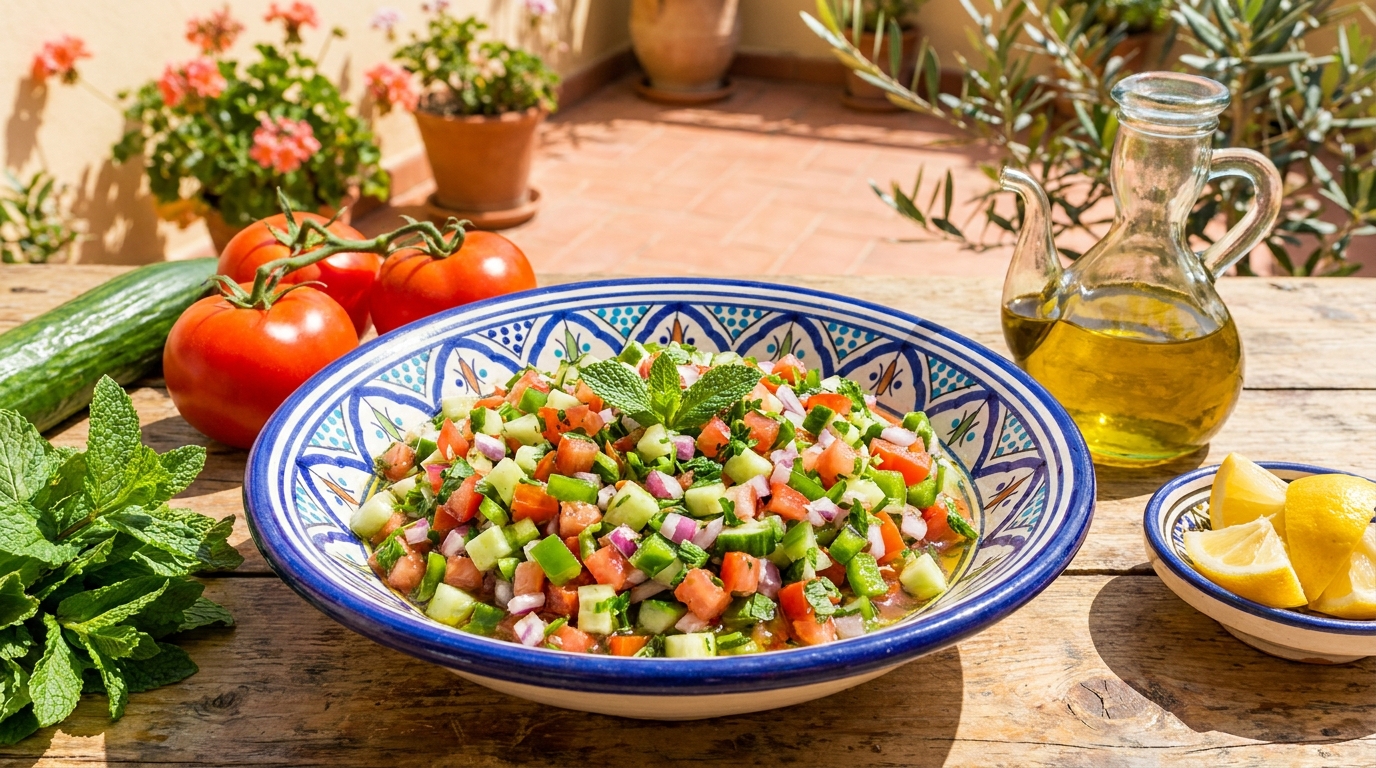 découvrez le secret de grand-mère pour préparer une salade marocaine savoureuse et fraîche qui conserve tout son goût tout au long d'une chaude journée d'été.