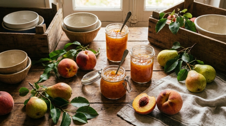 découvrez notre recette simple et garantie de succès pour une délicieuse confiture maison pêche-poire, parfaite pour savourer le goût naturel des fruits.