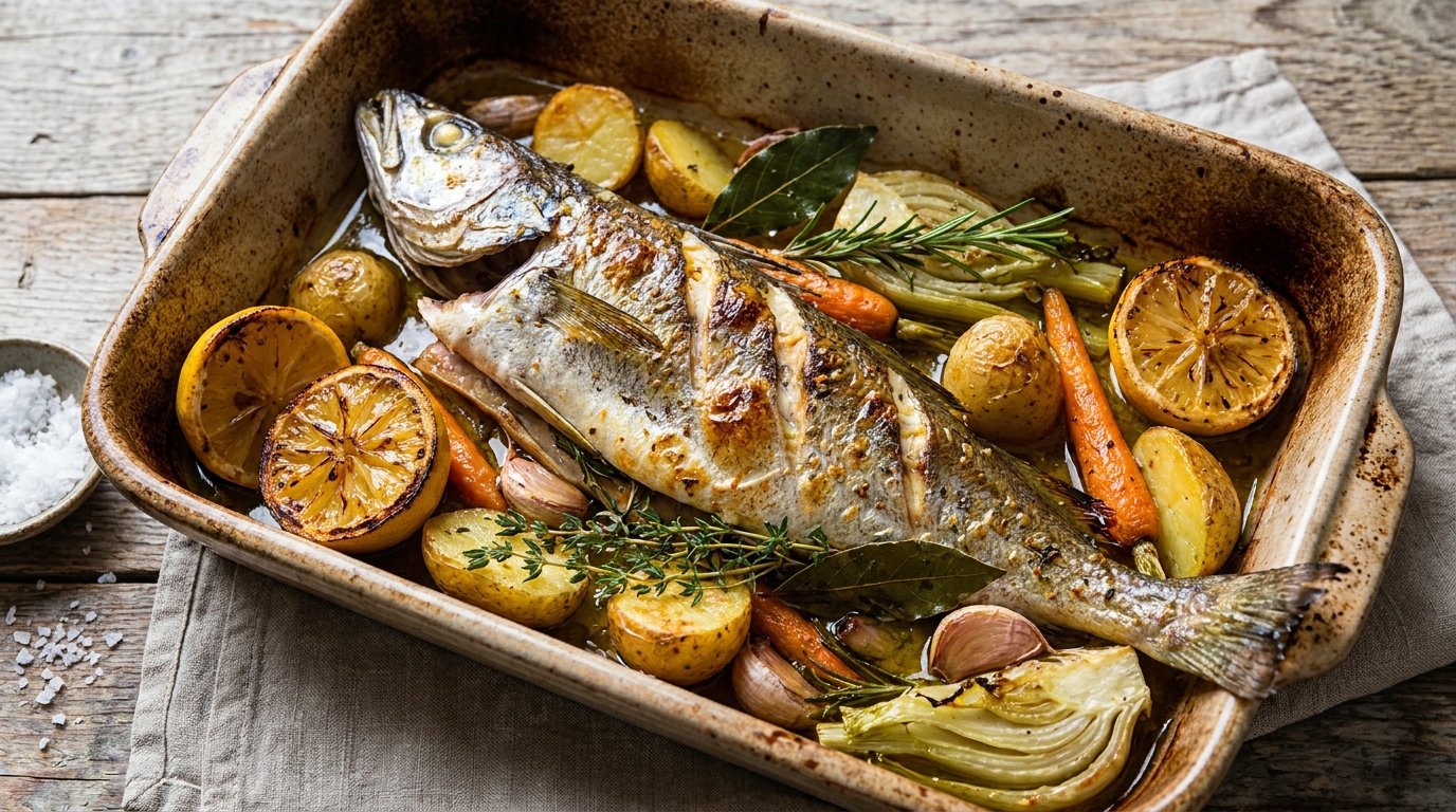 découvrez notre recette simple et savoureuse de merluchon entier rôti au four, parfaite pour un repas gourmand et facile à préparer.