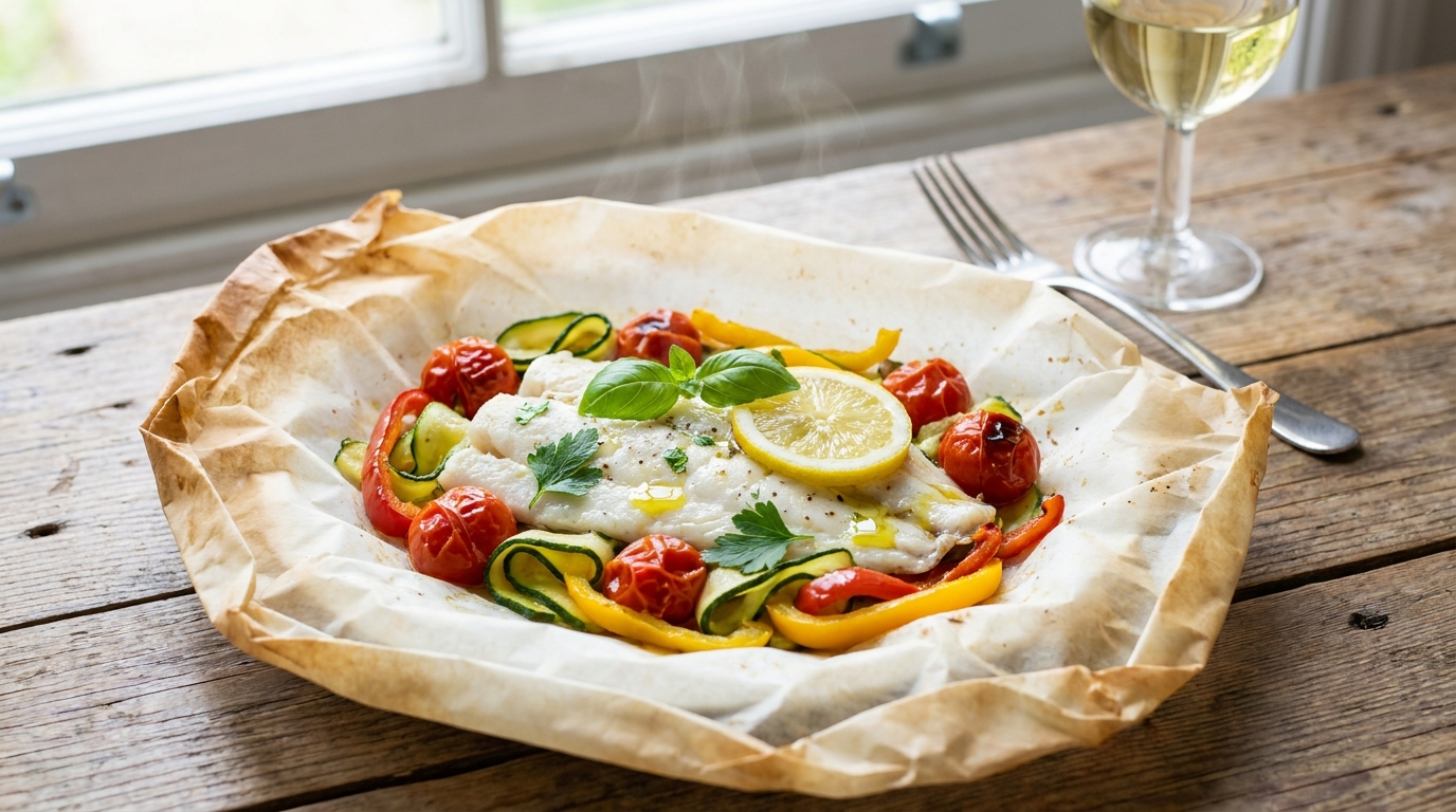 découvrez la recette rapide et savoureuse de la papillote de poisson façon italienne, une option légère à préparer en moins de 20 minutes pour un repas sain et délicieux.