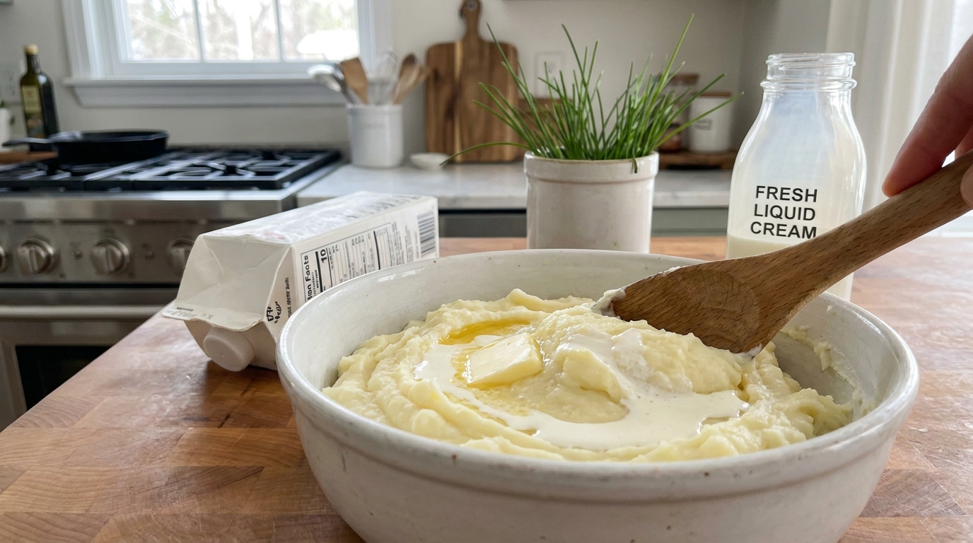 découvrez comment remplacer le lait par de la crème liquide pour une purée délicieusement onctueuse et pleine de saveurs.